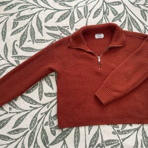 Old Navy Women's Burnt Orange Zip-Up Sweater